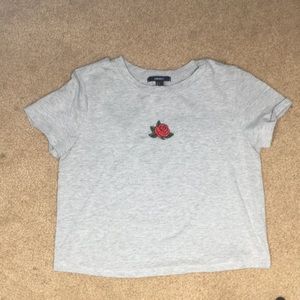 Grey pretty rose teeshirt